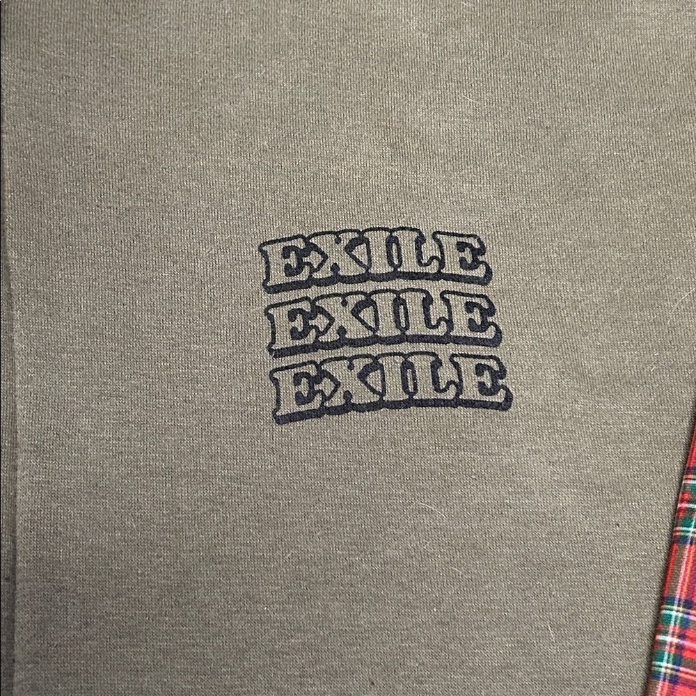 Exile Olive Green Zip-Up Jacket with Red Plaid Accents - Picture 2 of 10